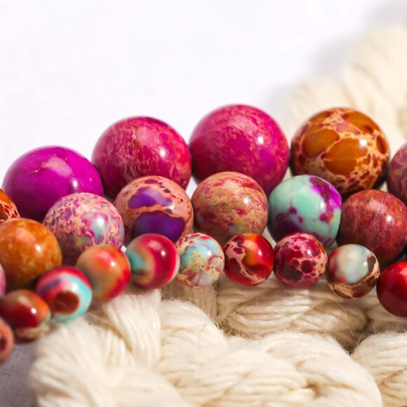 6mm Purple Imperial Jasper Round Beads DIY Jewelry Making - Picture 2 of 3